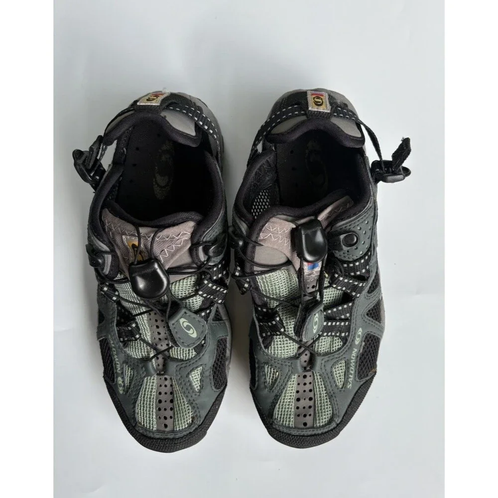 Salomon Contagrip Trail Hiking Shoes Women’s 5.5 Gray Mesh Running Sneakers